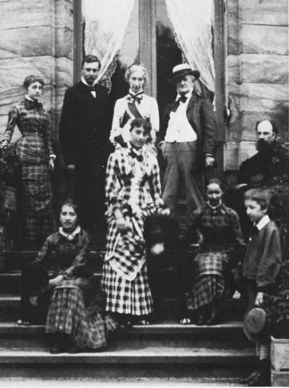 Richard Wagner and family in front of Villa Wahnfried